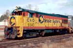 CSX U30B #5340 tied down on the House Track 